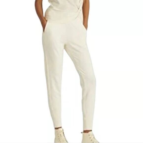 Ralph Lauren Black Label NEW Cream Classic Boho Coastal Silk Jogger Pants Size 8